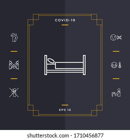 Bed line icon. Graphic elements for your design