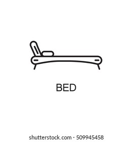 Bed line icon. High quality pictogram of home's furniture. Outline vector symbol for design website or mobile app. Thin line sign of bed for logo, visit card, etc.
