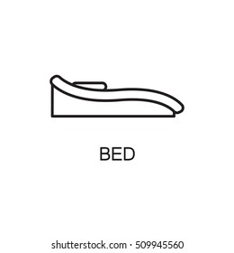 Bed line icon. High quality pictogram of home's furniture. Outline vector symbol for design website or mobile app. Thin line sign of bed for logo, visit card, etc.