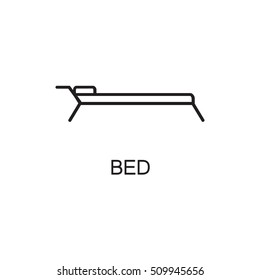 Bed line icon. High quality pictogram of home's furniture. Outline vector symbol for design website or mobile app. Thin line sign of bed for logo, visit card, etc.
