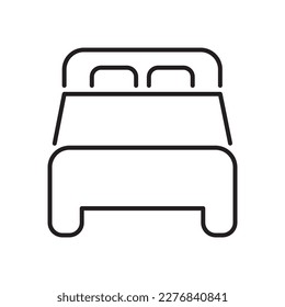 Bed line icon on white background