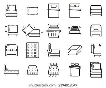 Bed Line Icon Set Vector Stock Vector (Royalty Free) 2194812049 ...