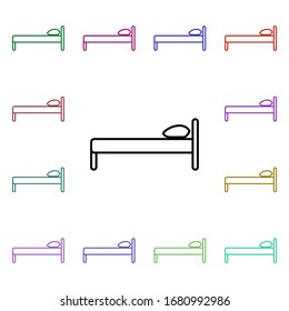 Bed line multi color style icon. Simple thin line, outline vector of home things icons for ui and ux, website or mobile application