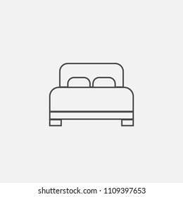 Bed line vector icon