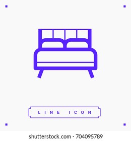 Bed line vector icon