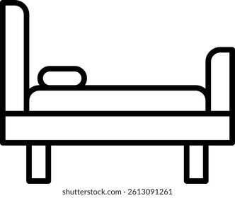 Bed Line Vector Icon Design