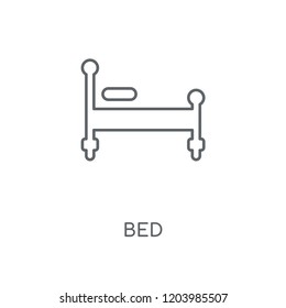 Bed linear icon. Bed concept stroke symbol design. Thin graphic elements vector illustration, outline pattern on a white background, eps 10.