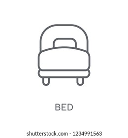 Bed linear icon. Modern outline Bed logo concept on white background from Furniture and Household collection. Suitable for use on web apps, mobile apps and print media.