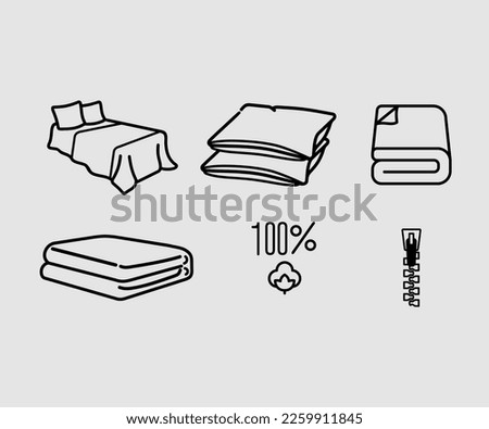 bed linen icons design package design