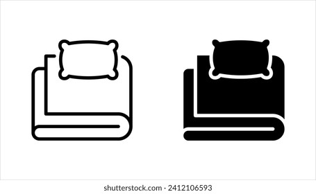 Bed linen set with duvet and pillows vector illustration on white background