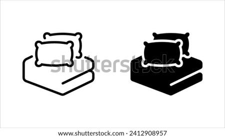 Bed linen set with duvet and pillows vector illustration on white background