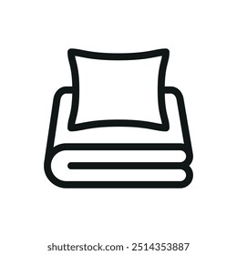 Bed linen set isolated icon, bed linens vector icon with editable stroke