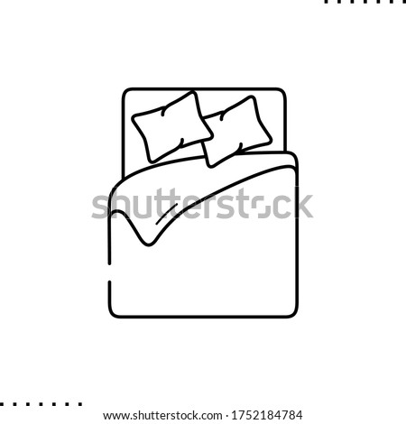 bed linen vector icon in outlines