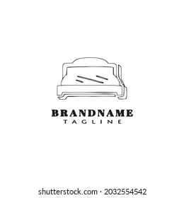 bed logo cartoon logo icon design template black modern vector