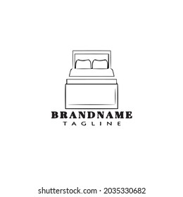 logotipo de la cama logotipo de la caricatura diseño de icono negro vector aislado moderno