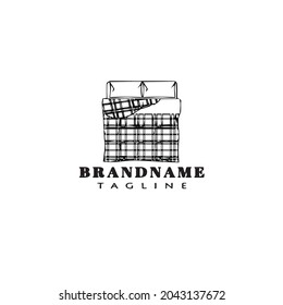 logotipo de la cama logotipo de la caricatura icono diseño simple ilustración vectorial moderna