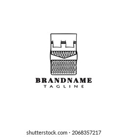 bed logo cartoon logo icon design template black modern isolated vector cute
