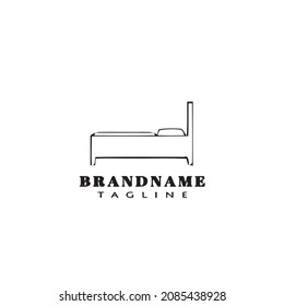 logotipo de la cama logotipo de la caricatura diseño de icono negro vector aislado moderno