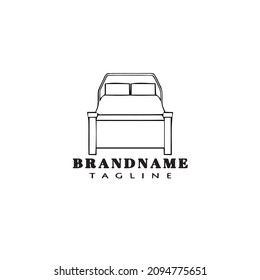 logotipo de la cama logotipo de la caricatura icono diseño de la ilustración de un vector lindo negro