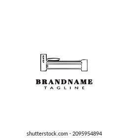 logotipo de la cama logotipo de la caricatura diseño de icono negro vector aislado moderno