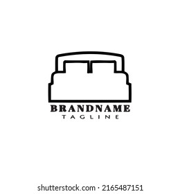 logotipo de la cama logotipo de la caricatura icono diseño de la ilustración de un vector aislado lindo