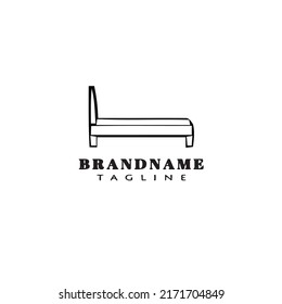 logotipo de la cama logotipo de la caricatura icono diseño de la imagen plana aislada negra