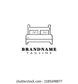 logotipo de la cama logotipo de la caricatura diseño de icono negro vector aislado moderno