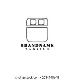 bed logo cartoon logo icon flat template black modern isolated vector illustration