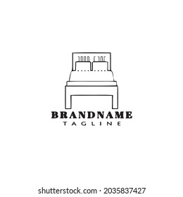 bed logo cartoon logo icon flat template black modern isolated vector illustration
