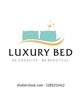 Bed Logo. Sleep Logo Vector 