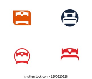 Bed logo and symbol hotel business logo