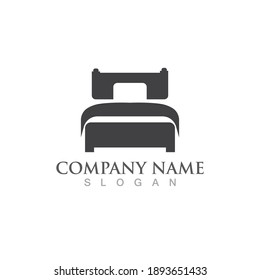 Bed logo and symbol vector image