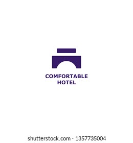 Bed Logo Template simple modern geometric hotel sleep capsule