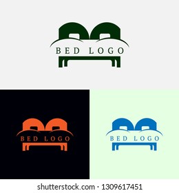 Bed logo template, vector logo for business corporate, bedstead, elements, illustration -vector