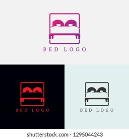 Bed logo templates, vector logo for business corporate, hotel, lodging , illustration -vector