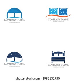 Bed logo vector illustration design template.Bed logo vector