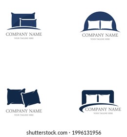 Bed logo vector illustration design template.Bed logo vector