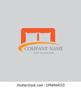 Bed logo vector illustration design template.Bed logo vector