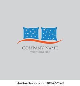 Bed logo vector illustration design template.Bed logo vector