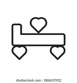 Bed love icon symbol flat symbol  design 