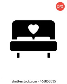 Bed lovers Icon Flat Style Isolated Vector Illustration