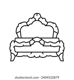bed luxury royal line icon vector. bed luxury royal sign. isolated contour symbol black illustration