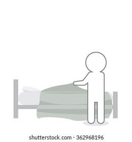 Bed Making - Vector Icon