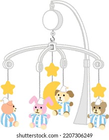 Bed Mary stimulates the hearing and vision of babies, who often sleep, and helps promote their development. Toys spin like a merry-go-round above your baby's head.