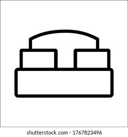 Bed, Matress Vector Icon Outline Style