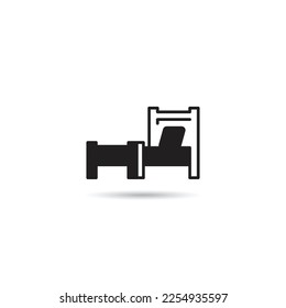 bed and mattress icon on white background
