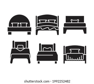 bed and mattress icons set vector