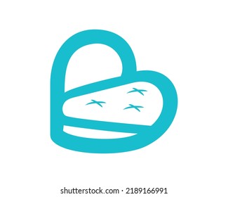 Bed Mattress or Spring Mattress combined with Love and B Letter Illustration