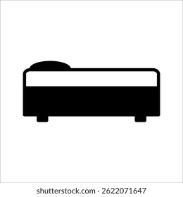 Bett mit Matratze. Vektorkontursymbol.