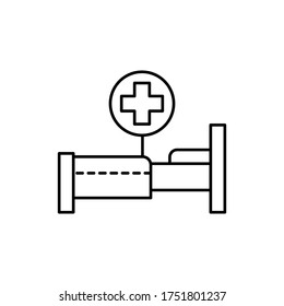 Bed, medicine icon. Simple line, outline vector elements of viral pandemic icons for ui and ux, website or mobile application